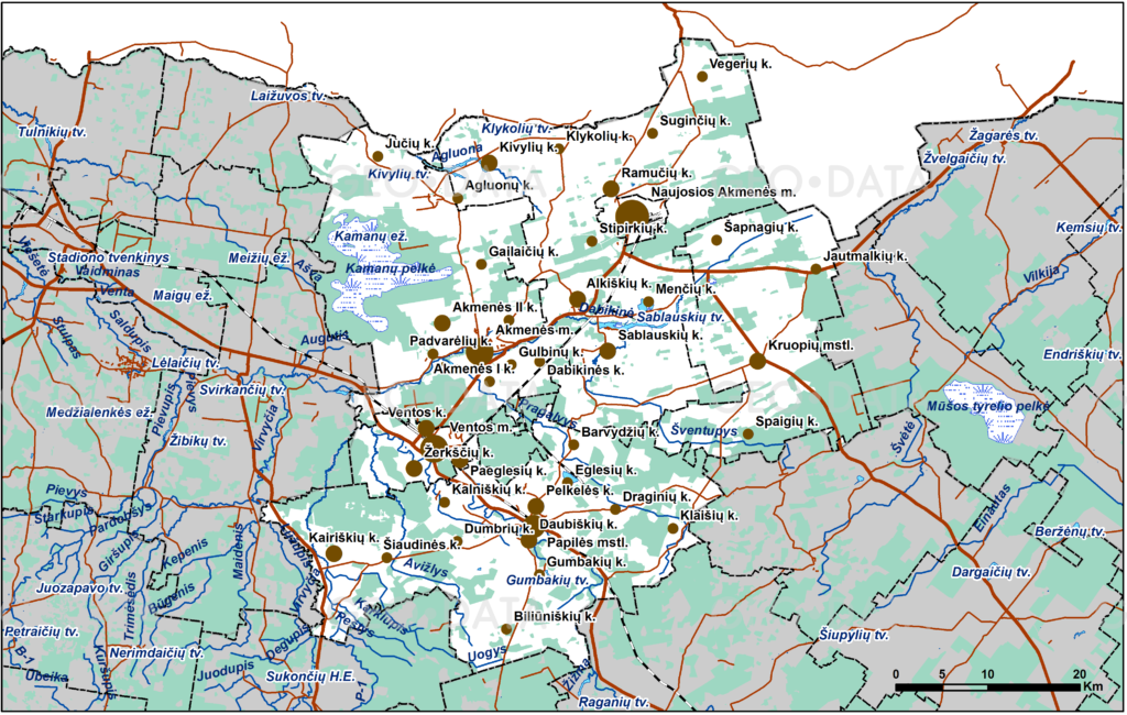 Akmenės rajono savivaldybė (žemėlapis)